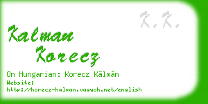 kalman korecz business card