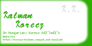 kalman korecz business card